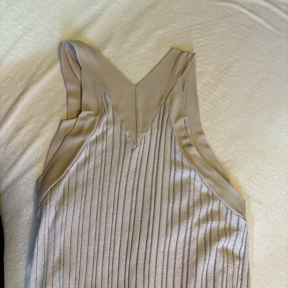 Cynthia Ashby Sleeveless Textured Knit Vest- Cream - Picture 6 of 6